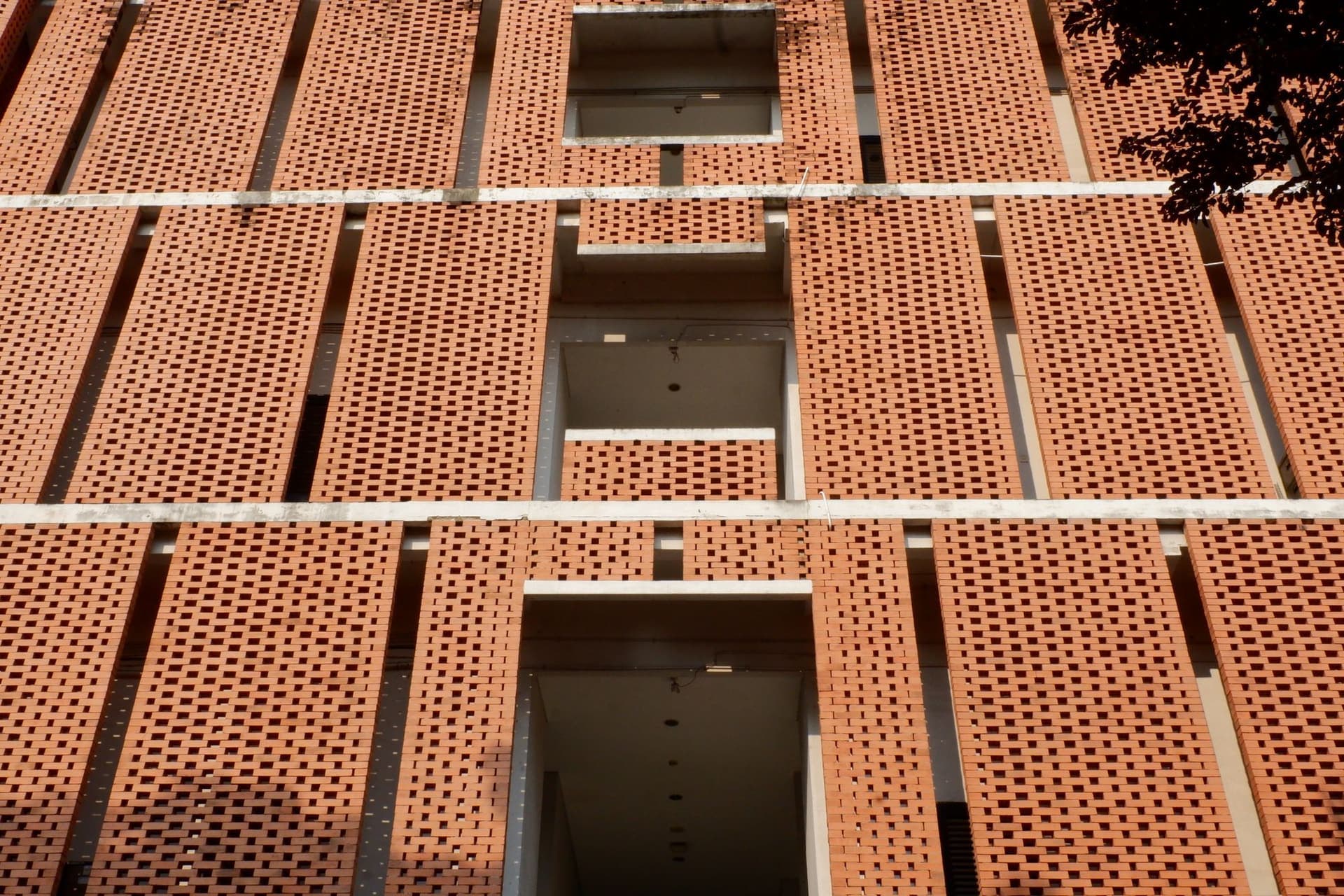 Banded brick facade