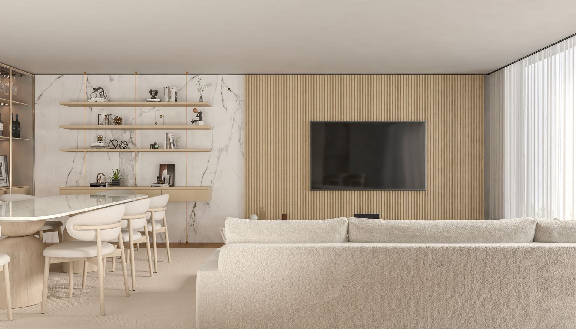 Living room towards the courtyard